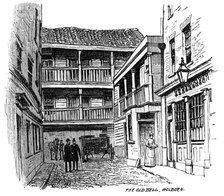 The Old Bell coaching inn, Holborn, London, 1887. Artist: Unknown