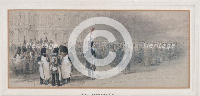National Guard at The Tuileries, 1846?. Artist: Sir John Gilbert
