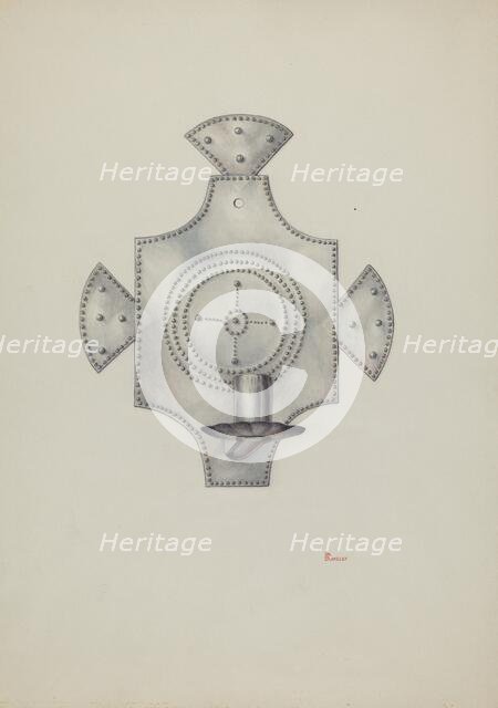 Candleholder (Candelero) Cut Tin, 1940. Creator: Hal Blakeley.