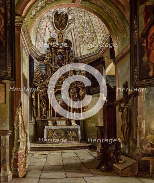 Interior of a Chapel at the Parish Church in Krosno, 1876-1877. Creator: Aleksander Gryglewski.