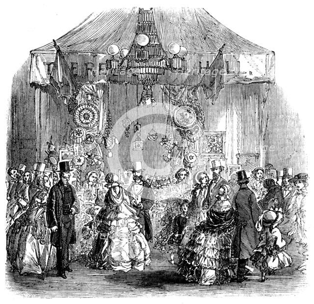 Fancy Bazaar recently held in the Townhall, Hadleigh, Suffolk, in aid of the Restoration..., 1858. Creator: Unknown.
