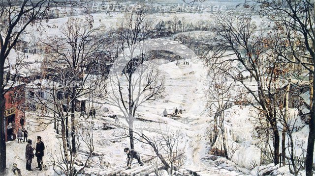 'Street Scene in Winter', 1919-1920. Artist: Isaak Brodsky