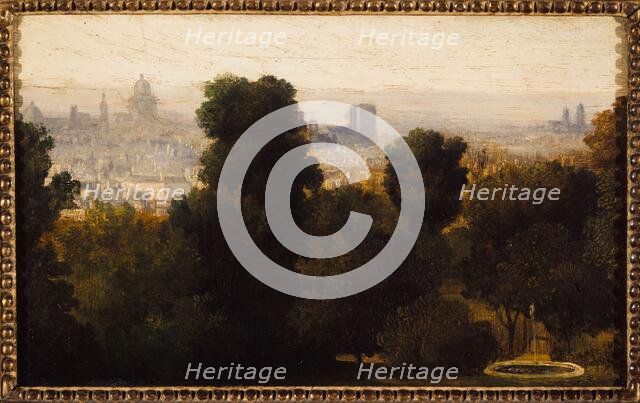 Paris seen from the heights of Belleville, around 1840, current 19th arrondissement. Creator: Unknown.