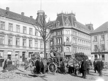 Planting of trees around the town hall square, Landskrona, Sweden, 1920s. Artist: Unknown