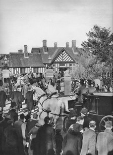 'The Arrival of King George's coffin at Wolferton Station', 1936. Artist: Unknown.