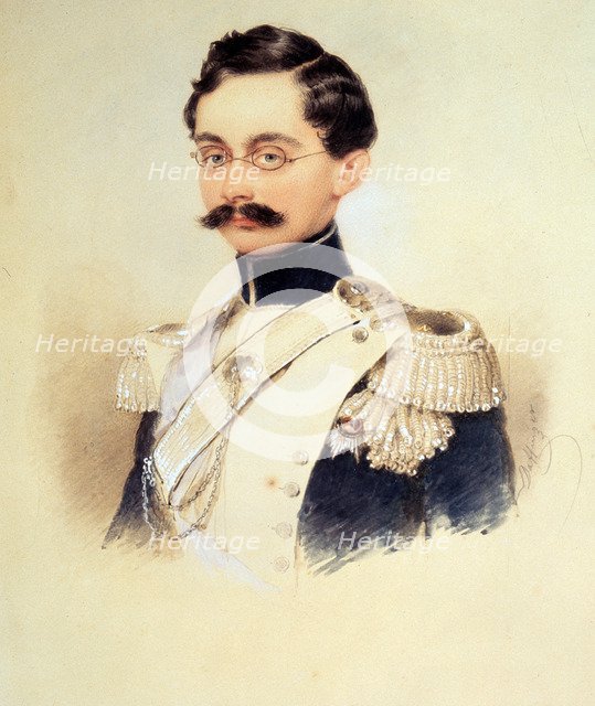 Portrait of Adolphe I, Duke of Nassau, Grand Duke of Luxembourg (1817-1905), 1840s. Artist: Daffinger, Moritz Michael (1790-1849)