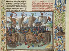 The naval Battle of Guernsey, 1342, ca 1470-1475. Creator: Liédet, Loyset (1420-1479).