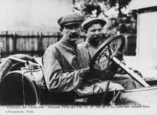 Felice Nazzaro behind the wheel of an Itala, French Grand Prix, Amiens, 1913. Artist: Unknown