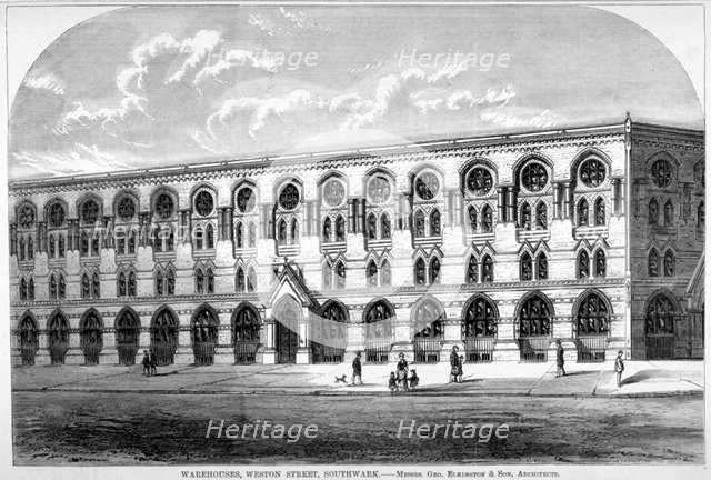 Barrow and Brother's leather Warehouse in Weston Street, Bermondsey, London, 1875. Artist: Anon
