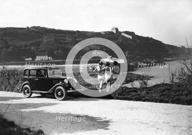 1932 Standard Little Nine saloon at Royal Bay, Jersey Artist: Unknown.