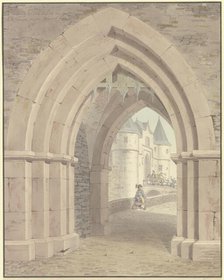 Friedberg, view of the castle through the lake gate, 1826. Creator: Friedrich Maximilian Hessemer.