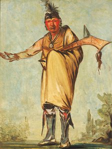 Náw-káw, Wood, Former Chief of the Tribe, 1828. Creator: George Catlin.