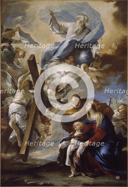 The Holy Family with the Symbols of the Passion, c. 1660. Creator: Giordano, Luca (1632-1705).