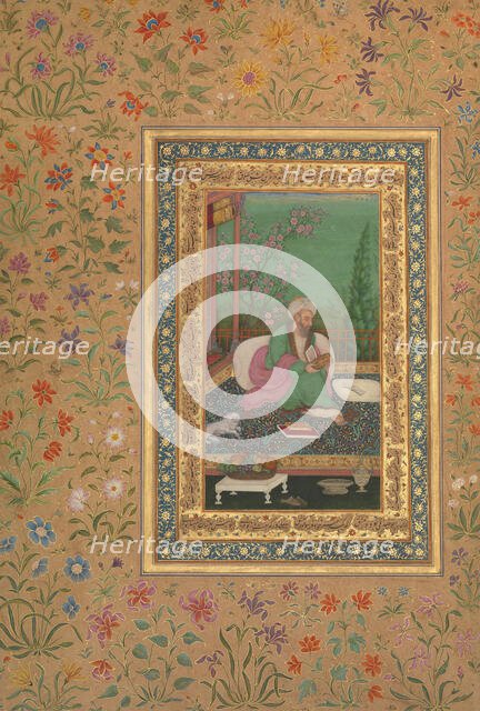 Haji Husain Bukhari, Folio from the Shah Jahan Album, recto: early 19th century. Creator: Unknown.