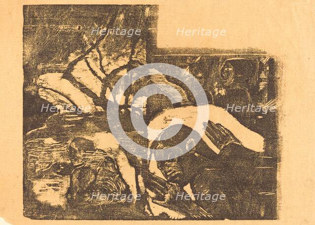 A Maori Woman in a Forest; Manao Tupapau (She is Haunted by a Spirit), 1894/1895. Creator: Paul Gauguin.