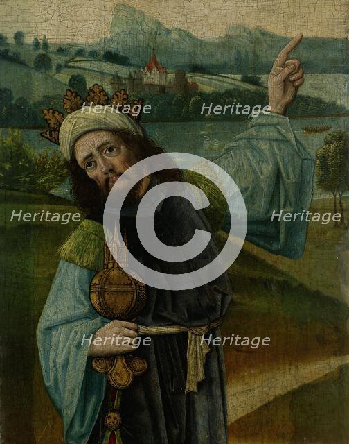 King Melchior, one of the Three Magi, Pointing at the Star, fragment from An Adoration of the Magi,  Creator: Anon.
