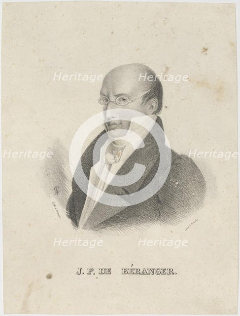 Portrait of Pierre-Jean de Béranger (1780-1857). Creator: Brandt, Cäcilie (active 1820-1840s).