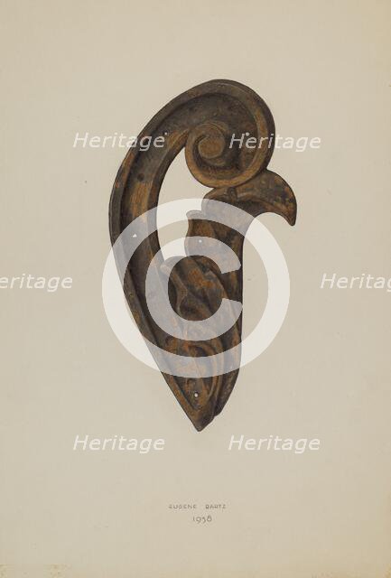 Leaf and Scroll, 1938. Creator: Eugene Bartz.