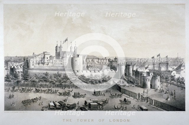 Tower of London, c1830. Artist: Alfred Slocombe