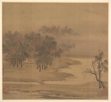 Cottages in a Misty Grove in Autumn, 1117. Creator: Li Anzhong (Chinese, active first half of the 1100s).