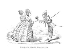 'Male and Female Macaronies', c1870. Artist: Unknown.