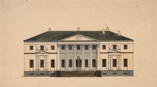 Facade of the House in the Golitsyn' Petrovo-Dalneye Estate, First quarter of 19th cen.. Artist: Anonymous  