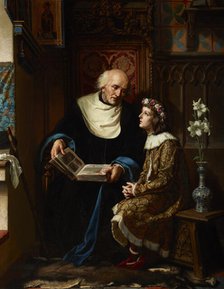 St Jan of Kety as a Teacher of St Casimir the Prince, 1890. Creator: Florian Cynk.