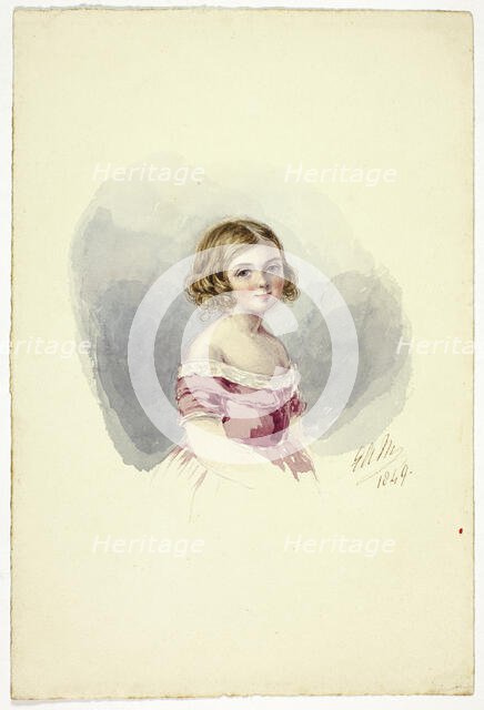 Portrait of a Young Girl, 1849. Creator: Elizabeth Murray.