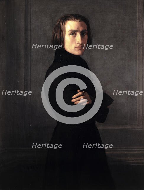 Portrait of Franz Liszt (1811-1886), composer and pianist, 1839. Creator: Henri Lehmann.