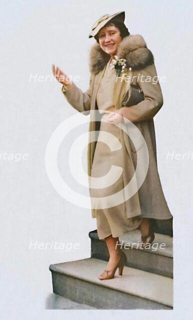 'Leaving No. 3 Belgrave Square, for the christening of Princess Alexandra' February 9, 1937. Creator: Unknown.