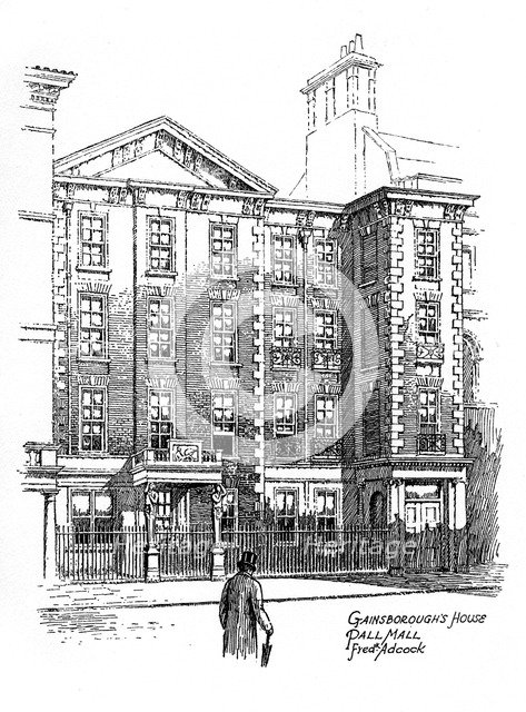 Gainsborough's house, Pall Mall, London, 1912. Artist: Frederick Adcock