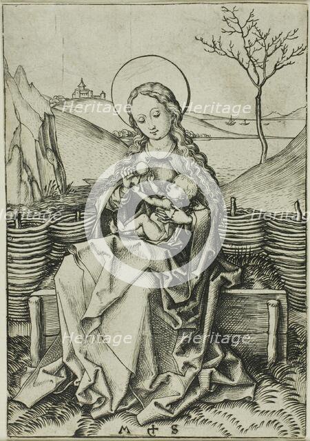 The Madonna and Child on a Grassy Bench, n.d. Creator: Martin Schongauer.