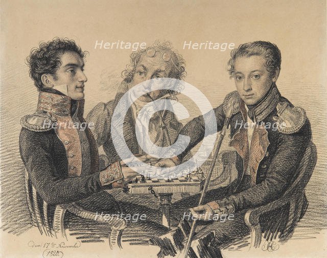 Count Zakhar Semjonovich Kherkheulidze (1797-1856), Baron Alexei Ivanovich Cherkasov (1799-1855). Creator: Hampeln, Carl, von (1794-after 1880).