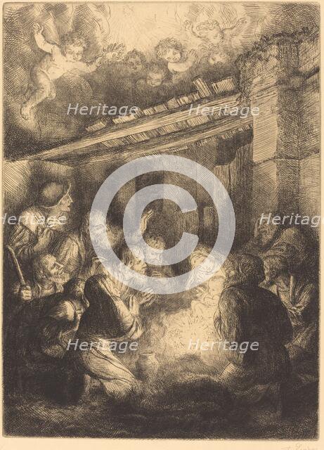 The Adoration of the Shepherds (L'adoration des bergers). Creator: Alphonse Legros.