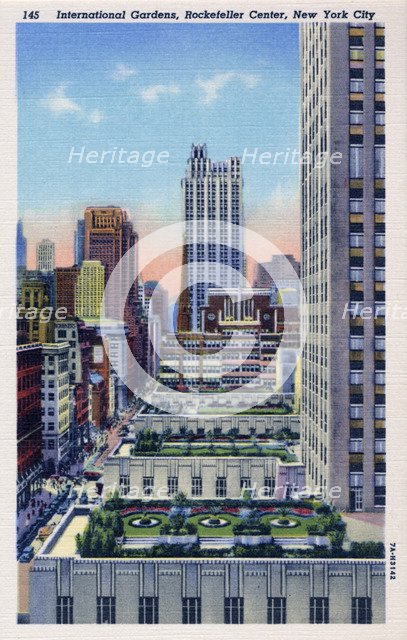 International Gardens, Rockefeller Center, New York, NY, 1937. Artist: Unknown