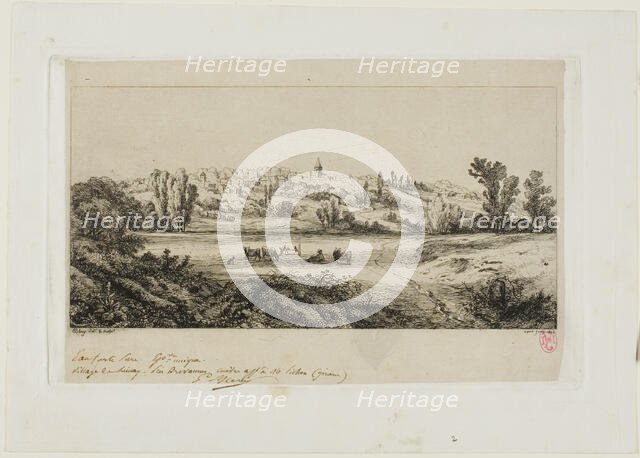 View of the Village of Limay, 1845. Creator: Eugene Blery.