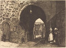 The gate of St Malo in Dinan (La Porte de St Malo à Dinan), 1871. Creator: Francois Bonvin.