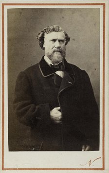 Portrait of Jules Lacroix (1809-1887), ca 1865. Creator: Photo studio Nadar.
