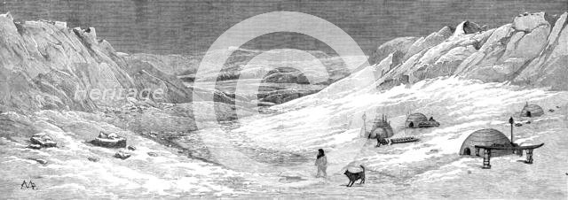 The American Franklin Search Expedition - scene on Hayes River, Big Bend, May 19, 1879, (1881). Creator: Unknown.