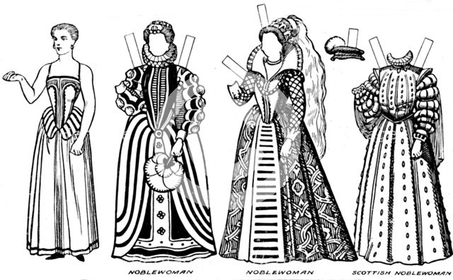 'The Great Gallery of Costume: Varied Dresses Worn in the Days of Elizabeth', c1934. Artist: Unknown.