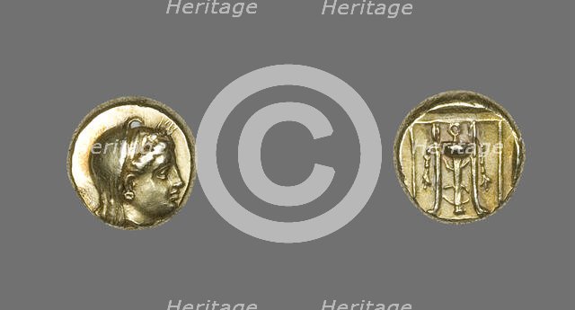 Hecta (Coin) Depicting the Goddess Demeter, 400-350 BCE. Creator: Unknown.