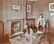 Housewifery lesson, Morden Terrace School, Greenwich, London, 1908. Artist: Unknown.
