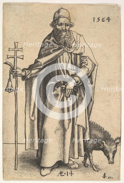 Saint Anthony, 1564. Creators: Hieronymous Wierix, Jan Wierix.