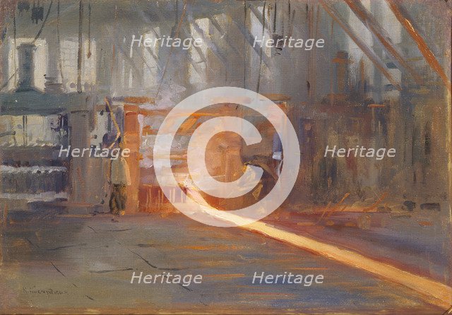 At the Chusovoy Metallurgical Plants. Artist: Kasatkin, Nikolai Alexeyevich (1859-1930)