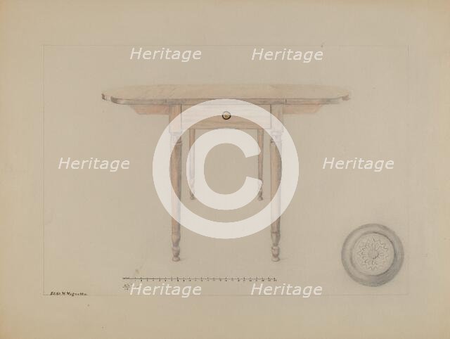 Sheraton Table, c. 1936. Creator: Edith Magnette.
