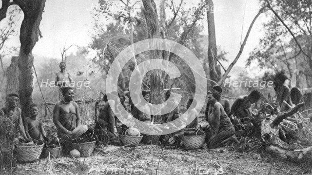 Native women with baskets of hippo meat, Karoo, South Africa, 1924 (1927). Artist: Thomas A Glover