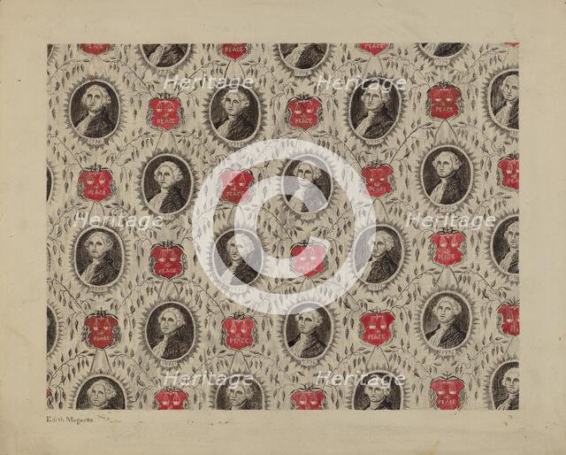 Portrait Medallions of George Washington, c. 1939. Creator: Edith Magnette.