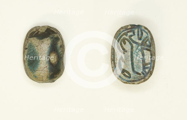 Scarab: Antelope with Foliage Motif, Egypt, Second Intermediate Period, Dynasty 15 (abt 1650-1550 BC Creator: Unknown.