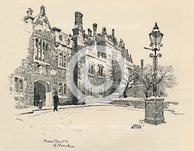 'Old Charterhouse: The Master's Court', 1886. Artist: Joseph Pennell.