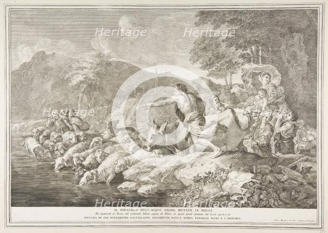 The miracle of the bitter water made sweet (Il Miracolo delle Acque Amare Mutate in Dol..., 1743-63. Creator: Pietro Monaco.